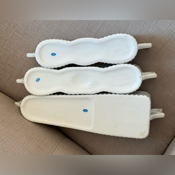 Vintage Servers Caddies Utensils White Porcelain Flatware Holder.Japan